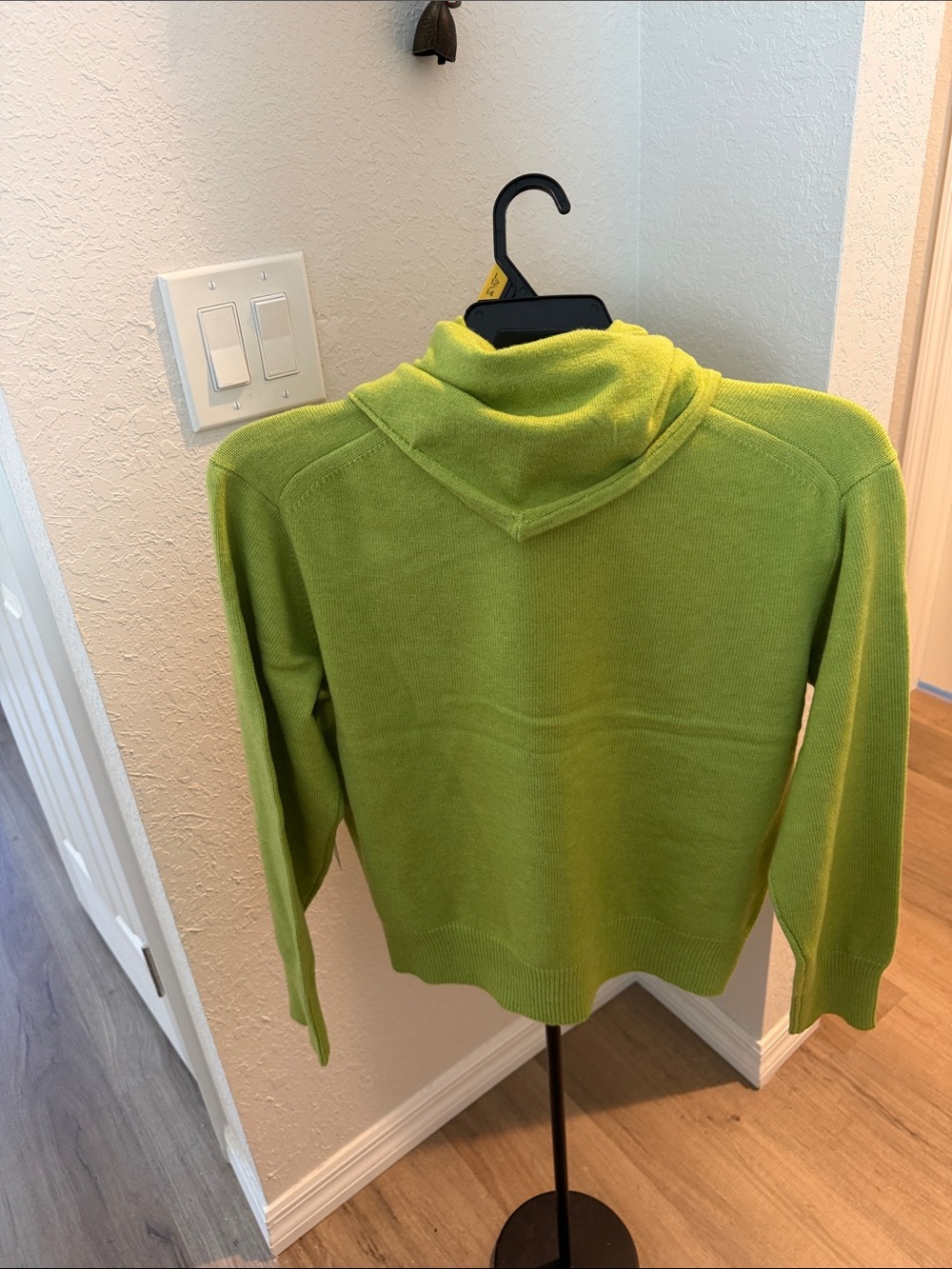 Lime Green Tie-Neck Sweater - Picture 2 of 3